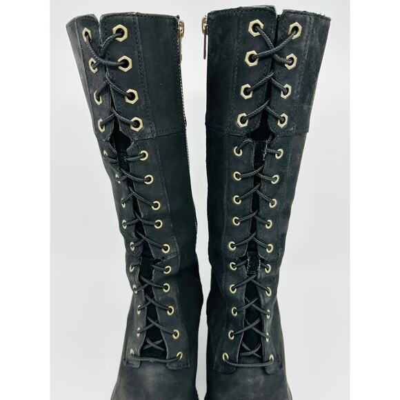 Timberland Women's Glancy 10 Inch Tall Black Nubuck Lace-Up Boots A199A Size 7.5 - Picture 4 of 11